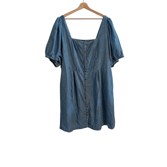 Old Navy Puff Sleeve Denim Mini Dress NWT - Picture 2 of 16